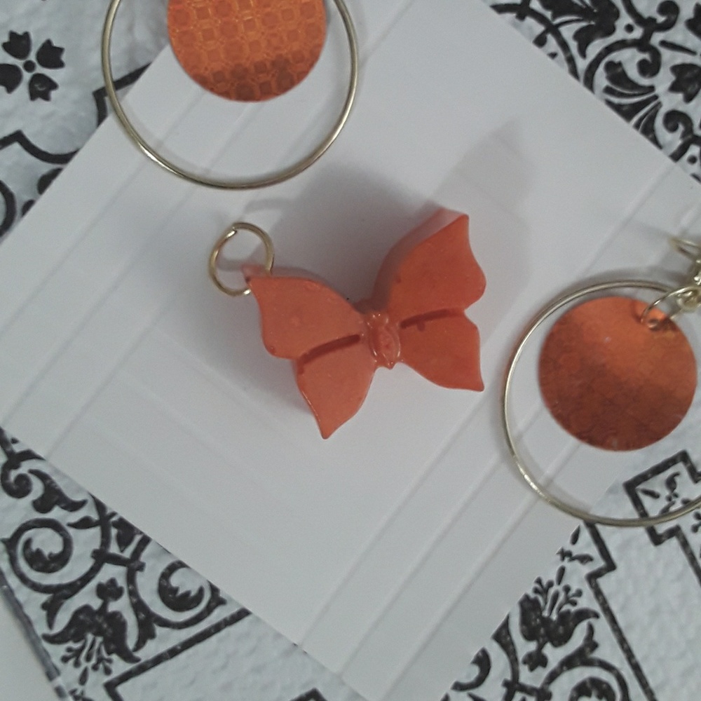 Orange earring and pendamt set